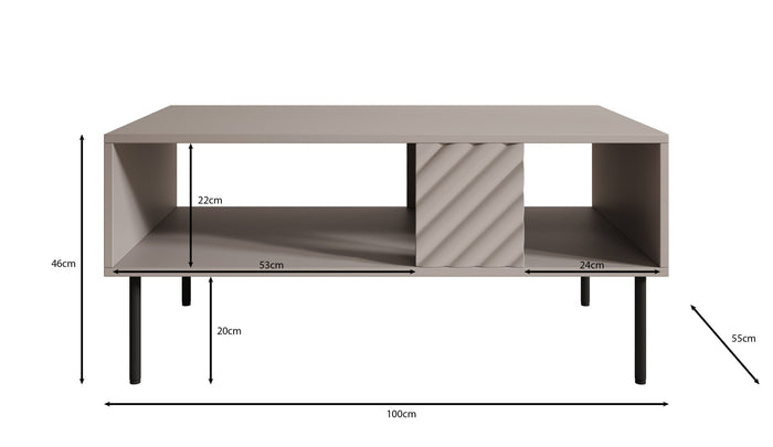 Meubella - Salontafel Laguna - Zwart - 100 cm