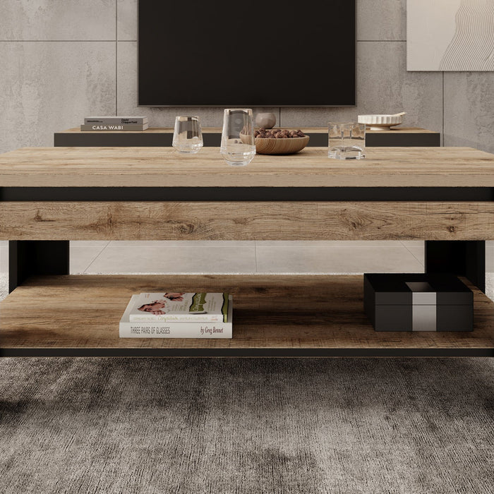 Meubella - Salontafel Trinidad - Eiken - 120 cm