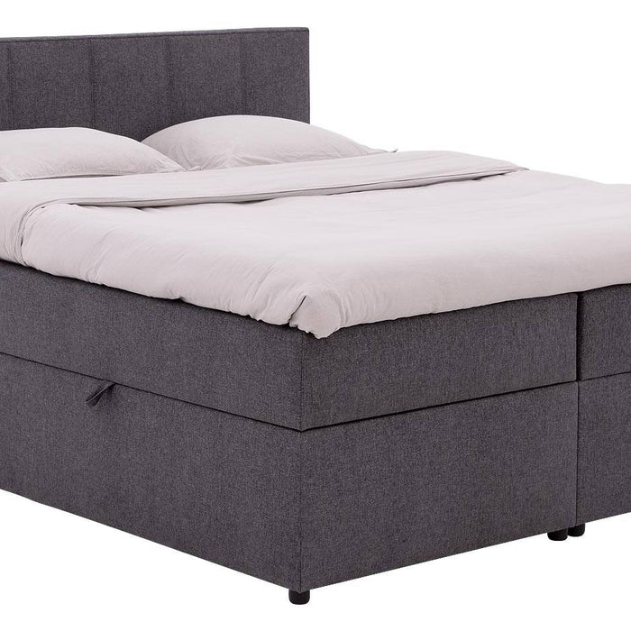 Goossens Boxspring Store met opbergruimte - grijs - 180 x 212 cm cm