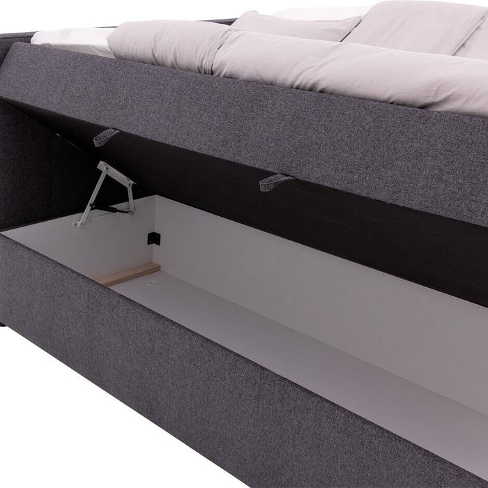 Goossens Boxspring Store met opbergruimte - grijs - 180 x 212 cm cm