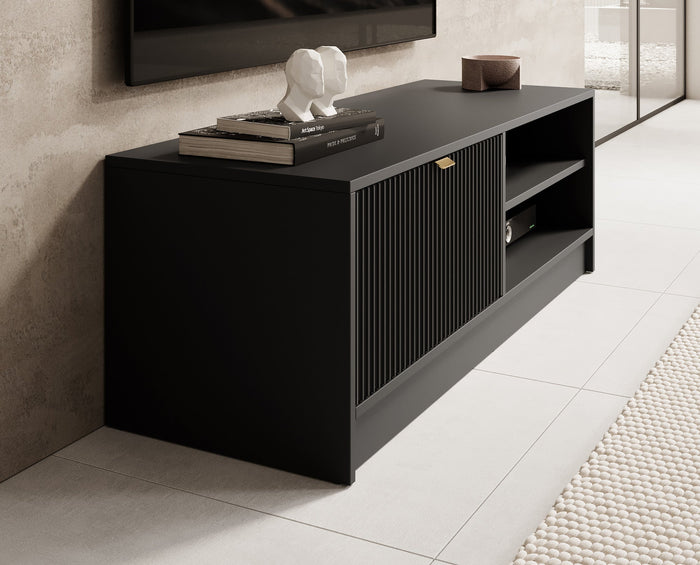 Meubella - TV-Meubel Tavares - Zwart - 120 cm