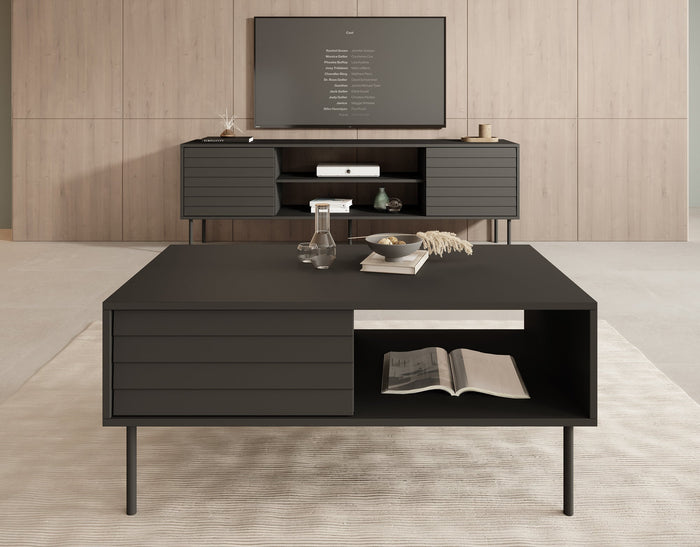 Meubella - Salontafel Cordoba - Zwart - 100 cm