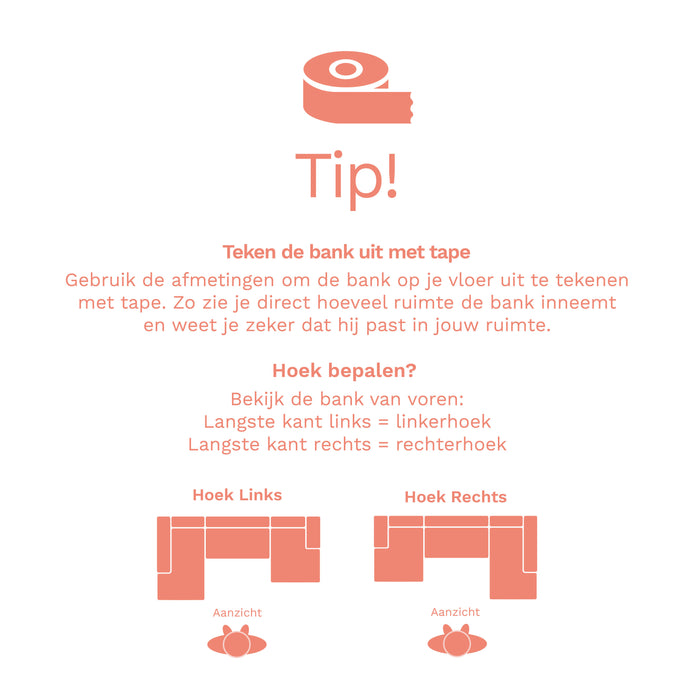 Cosmopolitan Design Chicago U-bank - Hoek Rechts - Velvet - Zwart