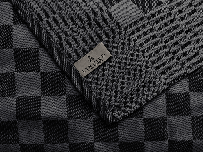 LINNICK Theedoekenset Blok 65x65cm - zwart - set van 10