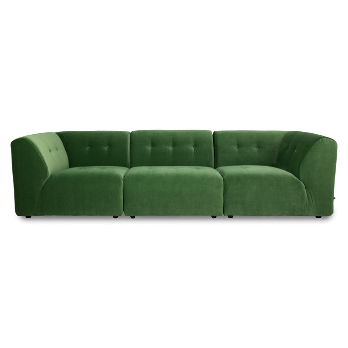 HKliving Vint Bank Element - Hoekstuk Links - Royal Velvet - Groen
