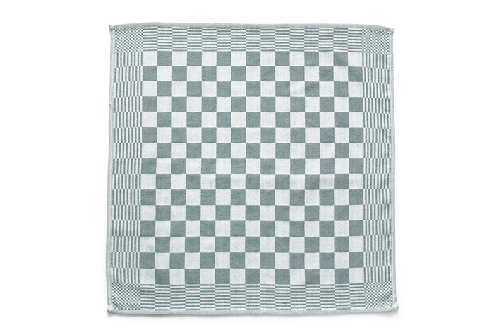 LINNICK Theedoekenset Blok 65x65cm - donker groen - set van 6