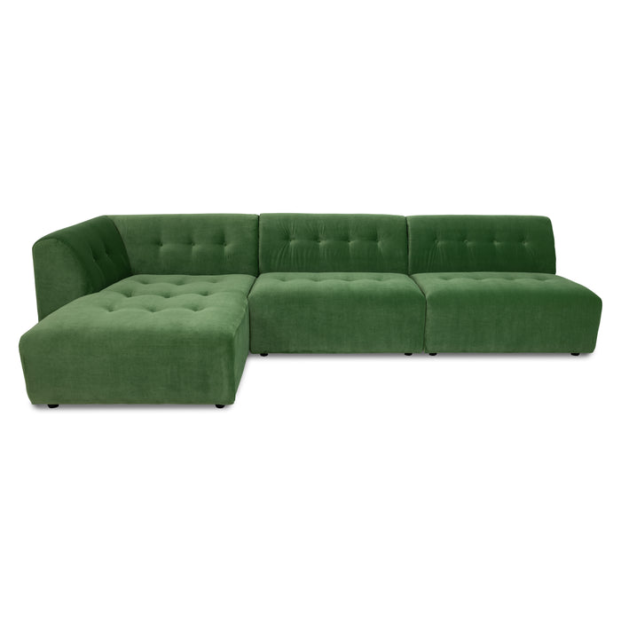 HKliving Vint Bank Element - 1,5-zitsbank Middenstuk - Royal Velvet - Groen