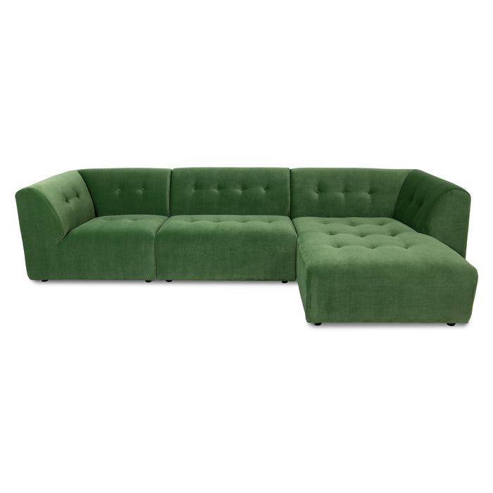 HKliving Vint Bank Element - 1,5-zitsbank Middenstuk - Royal Velvet - Groen