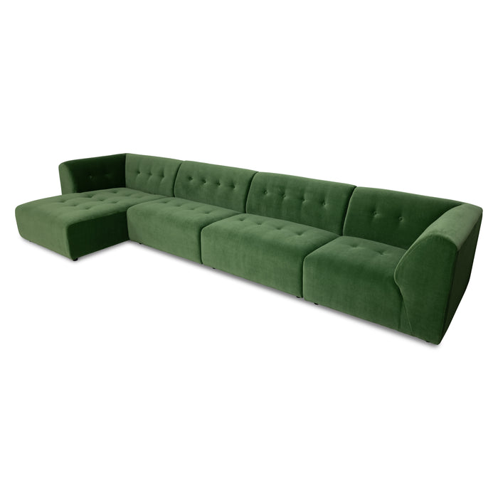 HKliving Vint Bank Element - Divan Rechts - Royal Velvet - Groen