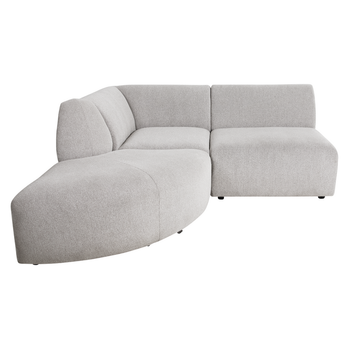 HKliving Jax Bank Element - Hoekstuk Rond - Geweven Stof - Naturel Melange