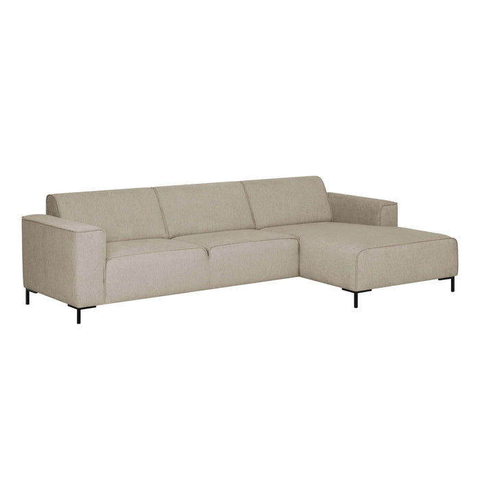 by fonQ Loft Hoekbank met Chaise Longue Rechts - Chenille - Greige