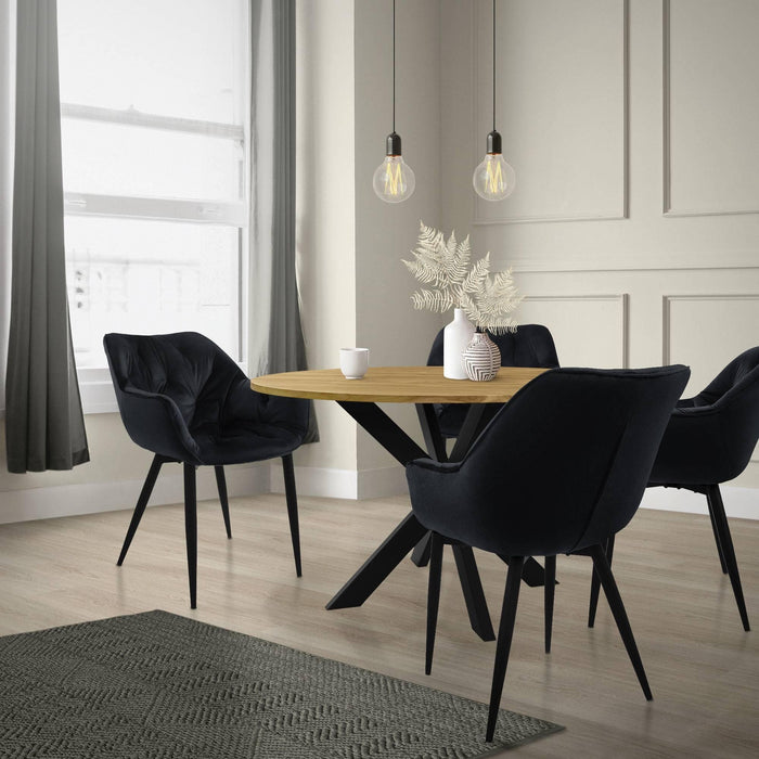 ML-Design Eetkamerstoel Veles velvet set van 4