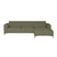 by fonQ Loft Hoekbank met Chaise Longue Rechts - Chenille - Groen