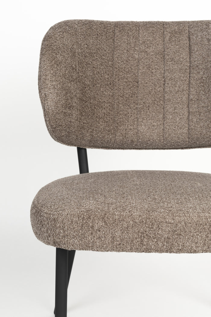 Giga Meubel - Eetkamerstoel Bruin Stof - Sanne - Set van 2