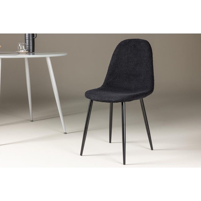 Svea - Selo eetkamerstoel - teddy - zwart