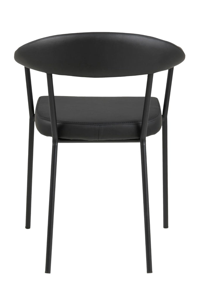 Hioshop Avur eetkamerstoel met armleuningen zwart.