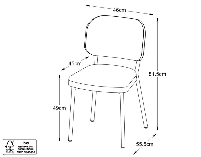 Hygge Interiors Fowler Zand Eetkamerstoel set van 2