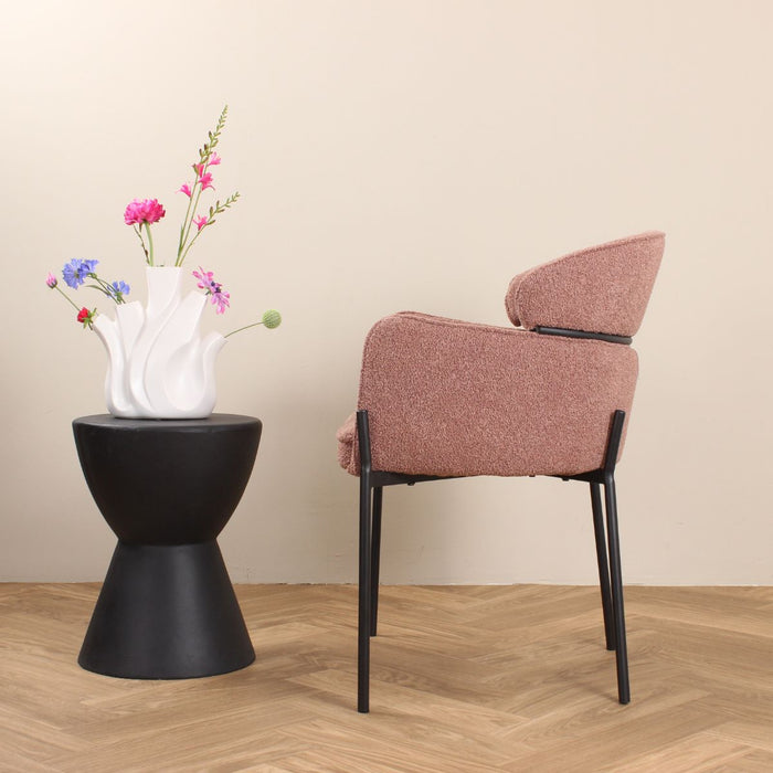 DS4U Mira eetkamerstoel bouclé - roestbruin