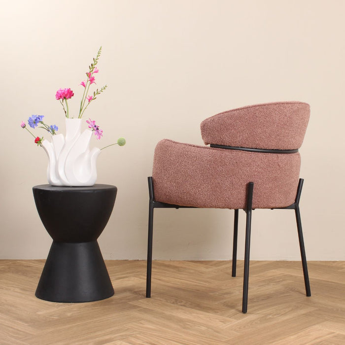 DS4U Mira eetkamerstoel bouclé - roestbruin