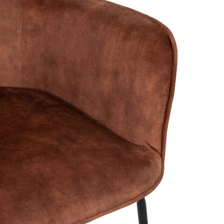 Eetkamerstoel Velvet Brick - Zithoogte 52cm - Stoel Lex - Giga Meubel