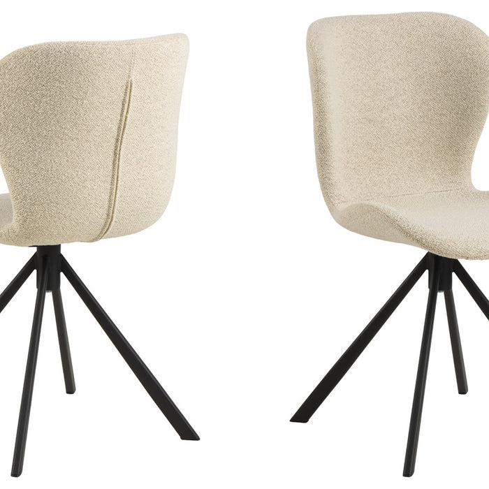 Giga Living - Eetkamerstoel Draaibaar - Beige - Zitdiepte 40cm - Set van 2