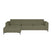 by fonQ Loft Hoekbank met Chaise Longue Links - Chenille - Groen