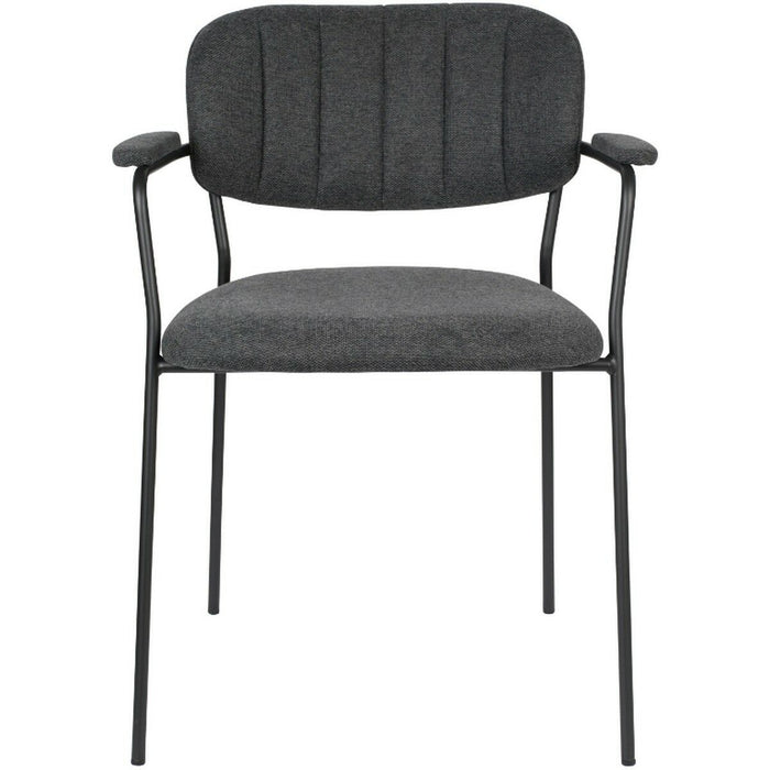 Puur - Viken armstoel stof grijs - zwart onderstel