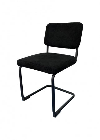Giga Meubel - Stoel Zwart Teddy - Metaal - 55.5x49x85.5cm - Liz