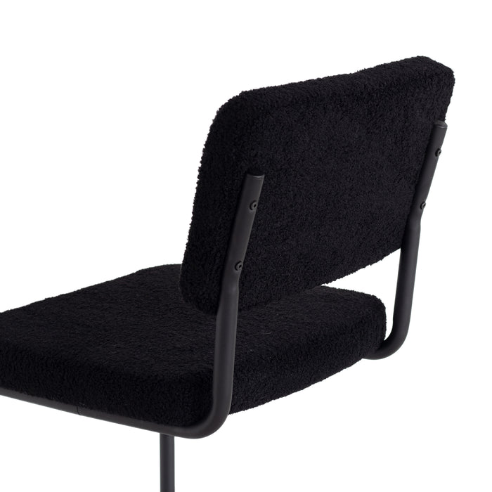 Giga Meubel - Stoel Zwart Teddy - Metaal - 55.5x49x85.5cm - Liz