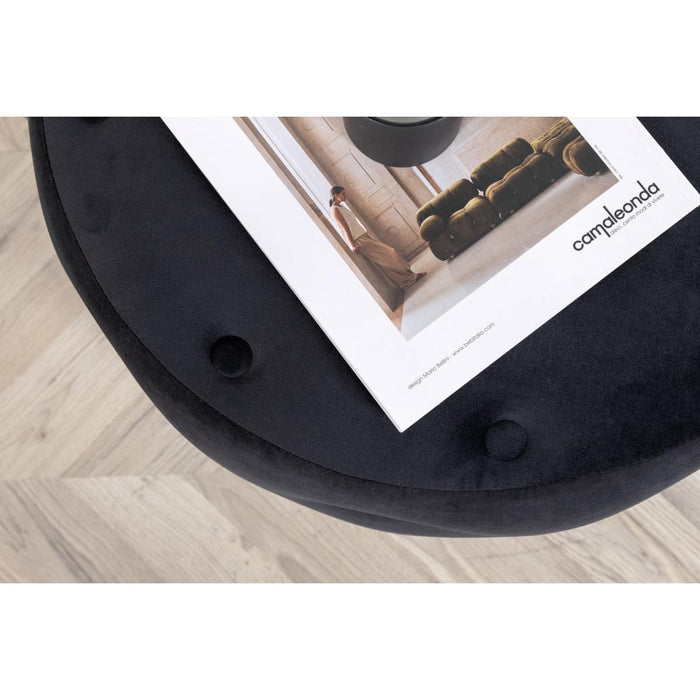 Svea - Juno hocker - velvet - zwart