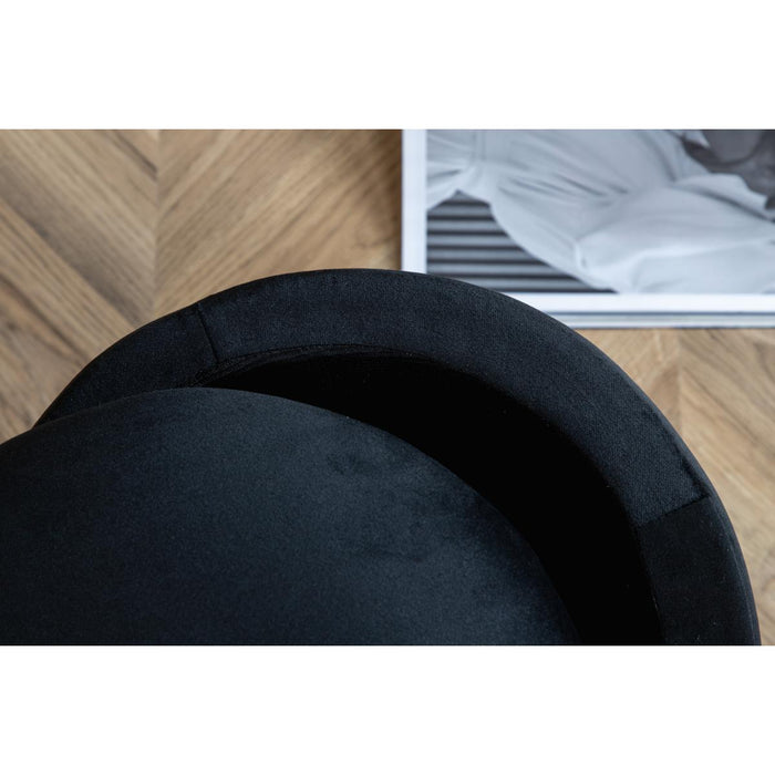 Svea - Zara poef - velvet - zwart