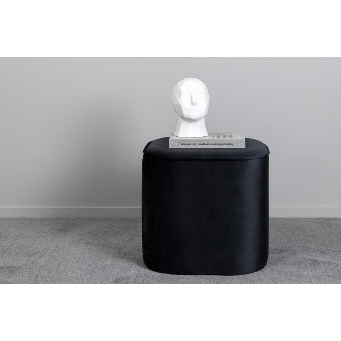 Svea - Arlo poef - velvet - zwart