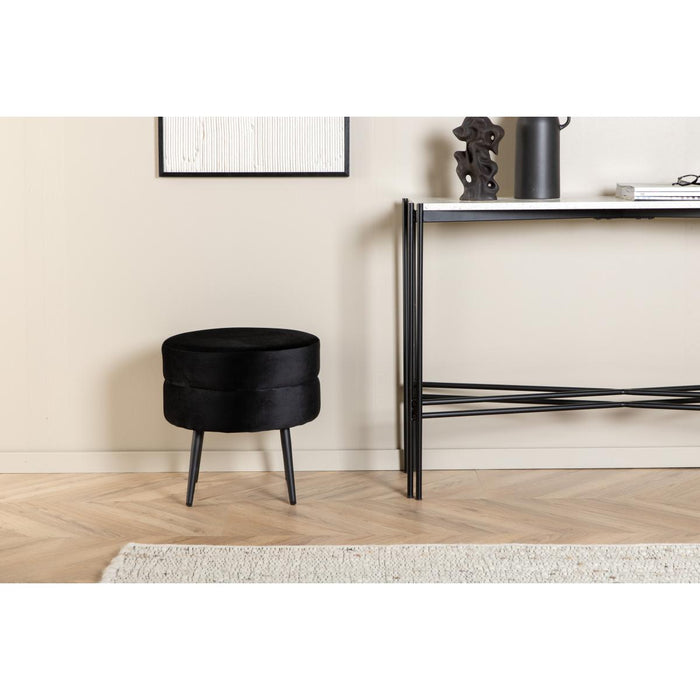 Svea - Zane hocker - velvet - zwart