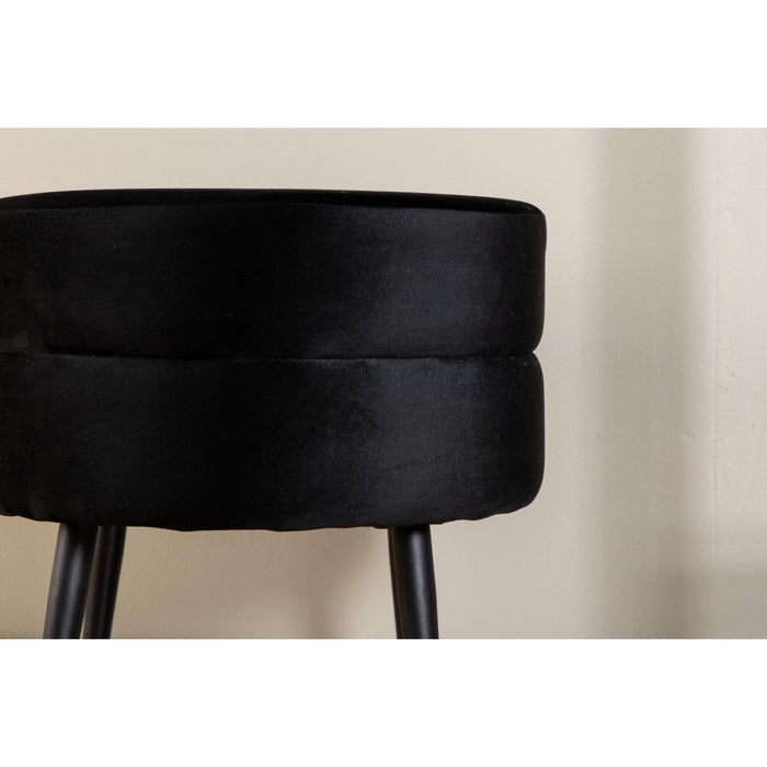 Svea - Zane hocker - velvet - zwart