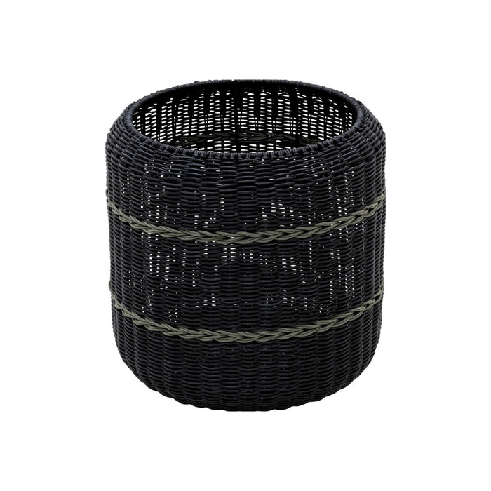 Lesli Living Saigon poef wicker ø41x40cm - zwart