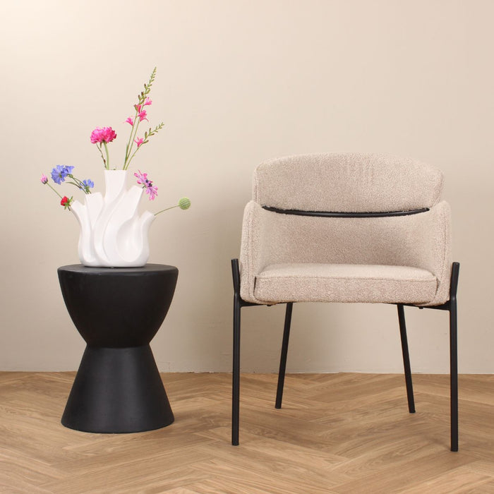 DS4U Mira eetkamerstoel bouclé - zand