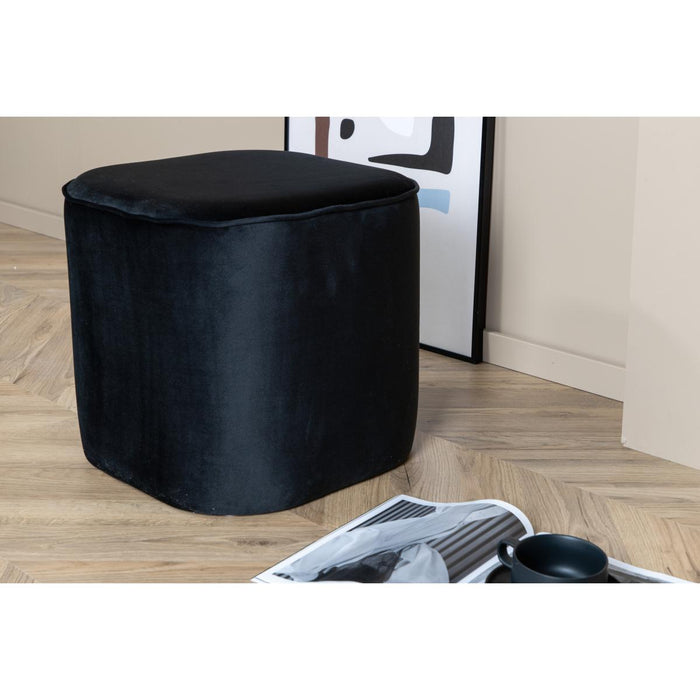 Svea - Arlo poef - velvet - zwart
