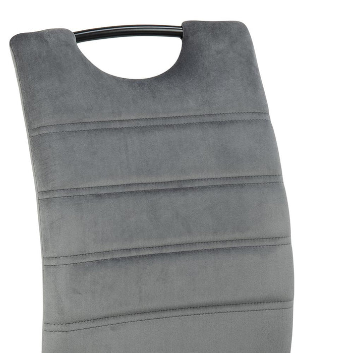 Hioshop Dia eetkamerstoel velours grijs.