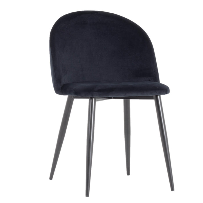 Giga Meubel - Stoel Stella Velvet Zwart (set van 2)