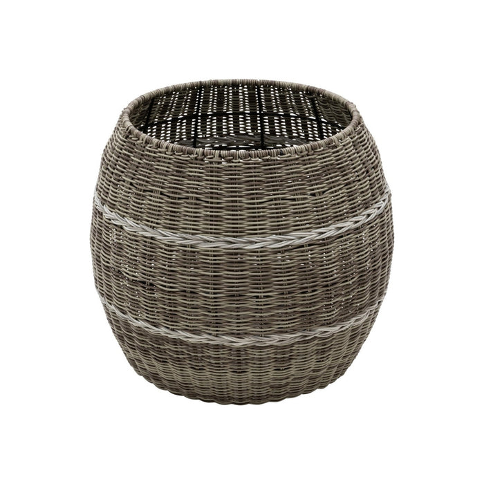 Lesli Living Laos poef wicker ø46x40cm - beige