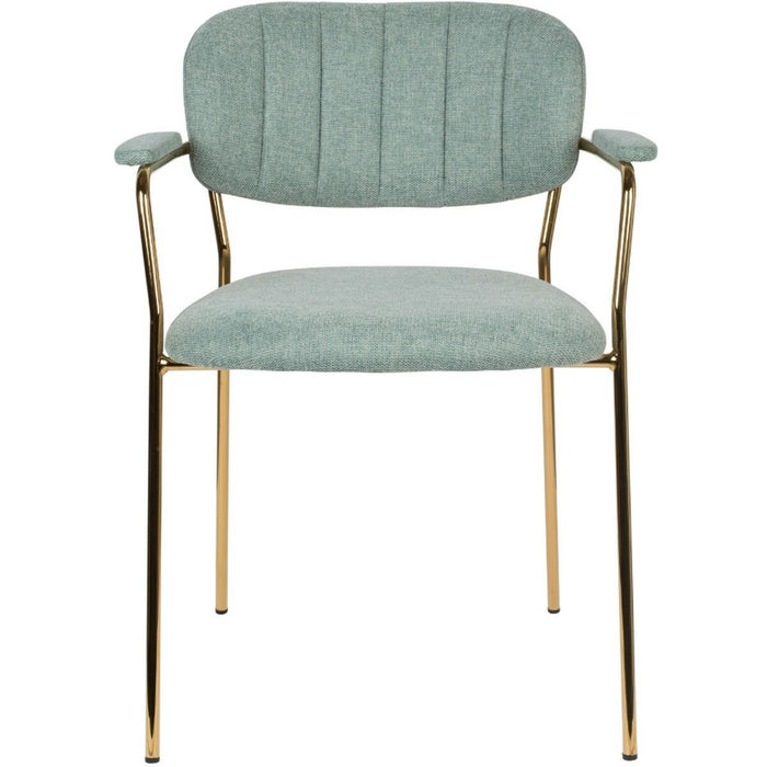 Puur - Viken armstoel stof lichtgroen - goud onderstel