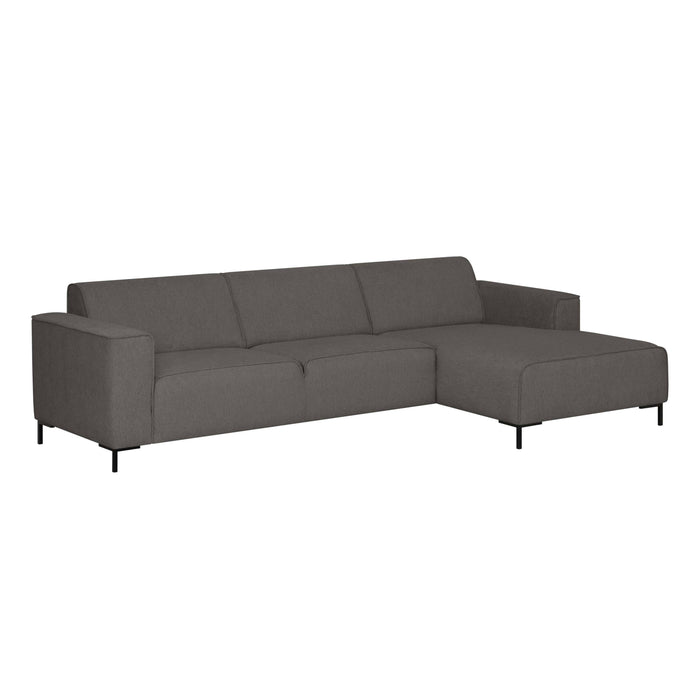 by fonQ Loft Hoekbank met Chaise Longue Rechts - Chenille - Antraciet