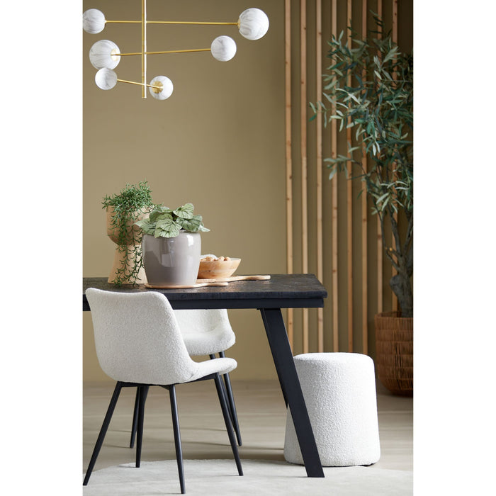 Light & Living Light&living Poef Ø39x45 cm LAURYN bouclé crème