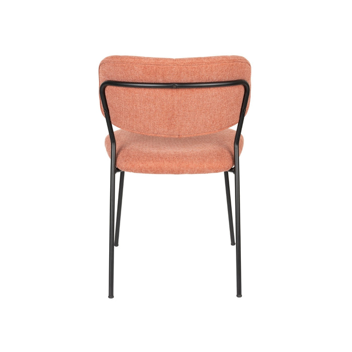 Puur - Viken eetkamerstoel stof - roze|oranje - zwart onderstel