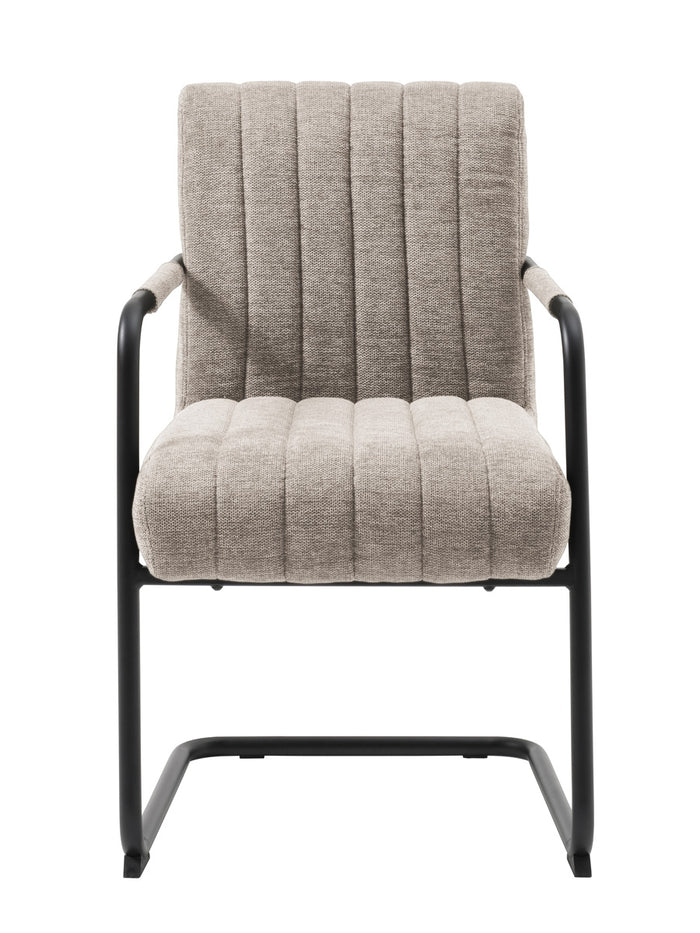 Giga Living - Eetkamerstoel Stof Zandkleur - Trout - Set van 2