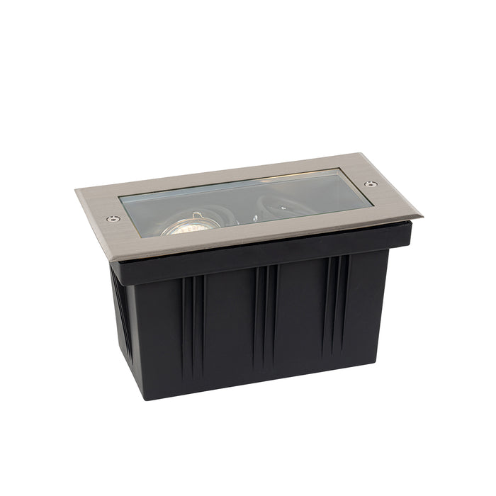 QAZQA Moderne grondspot staal 2-lichts verstelbaar IP65 - Oneon