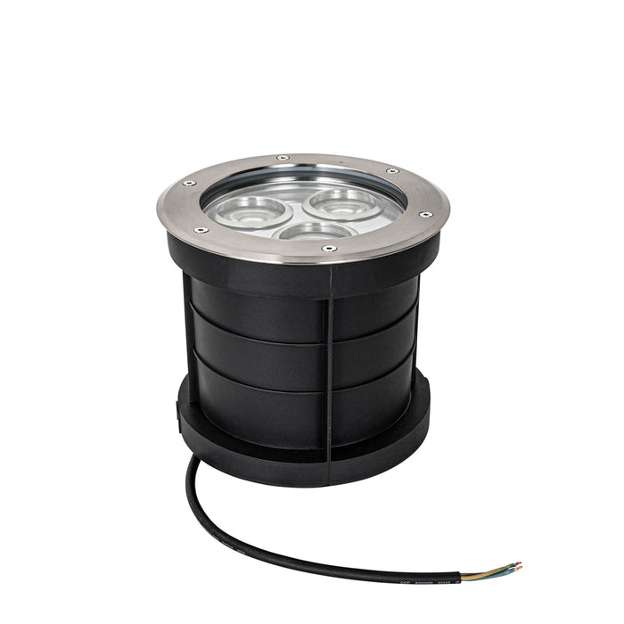 QAZQA Moderne grondspot staal 3-lichts IP65 - Tribus