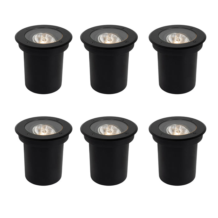 QAZQA Set van 6 moderne buiten grondspots zwart AR70 verstelbaar IP65