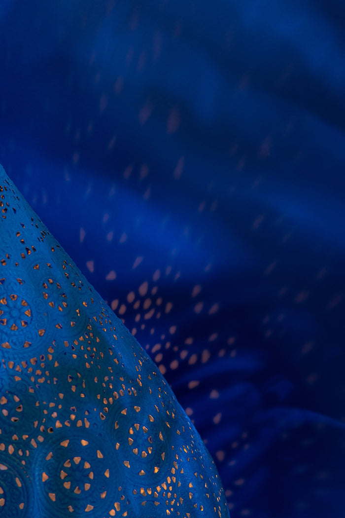 J-Line theelichthouder Drop - metaal|glas - blauw - large