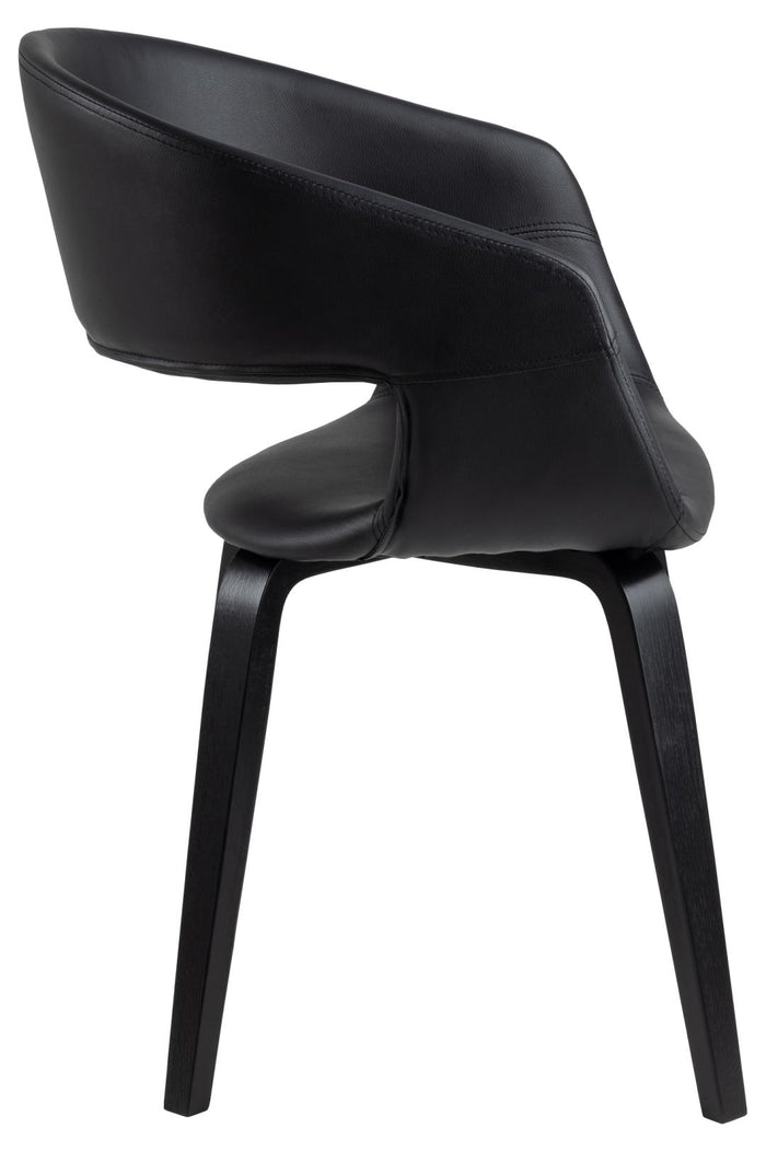 Giga Living - Eetkamerstoel - Zwart - Pu Leer - Zithoogte 45cm - Sanda - Set van 2